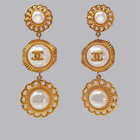 chanel earring pearl price|chanel pearl earrings vintage.